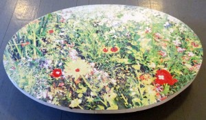  "Kukkapenkki" Sekatekniikka 73x98x3 cm